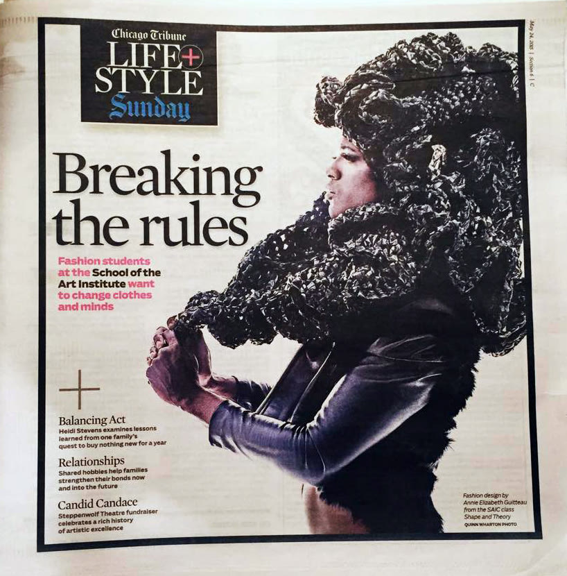 Chicago Tribune Life+Style cover featuring fashion work associated with Anne Guitteau